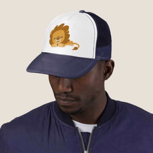 Cute Cartoon Slapende Lion Trucker Pet (In situ)