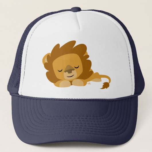 Cute Cartoon Slapende Lion Trucker Pet (Voorkant)