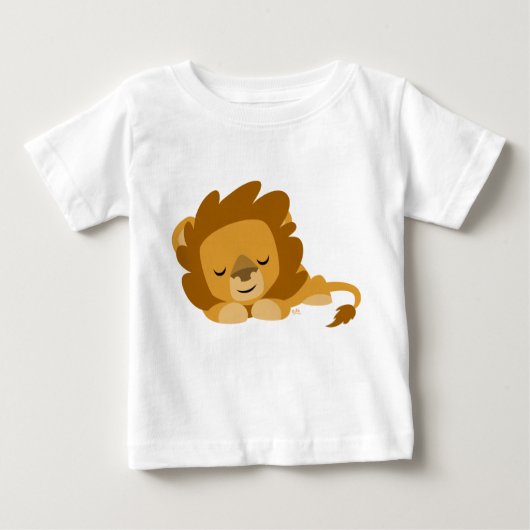 Cute Cartoon Sleeping Lion Baby T-Shirt (Voorkant)