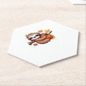 Cute Cartoon Sloth with Pumpkin - Autumn Season Ov Kartonnen Onderzetters (Schuin)