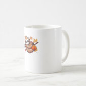 Cute Cartoon Sloth with Pumpkin - Autumn Season Ov Koffiemok (Voorkant rechts)