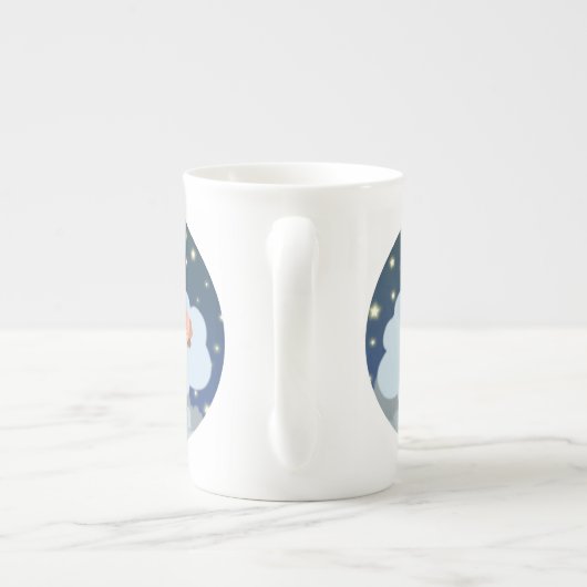 Cute Cartoon Slumbering Piglets Bone China Mok (Achterkant)