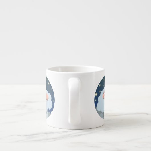 Cute Cartoon Slumbering Piglets Espresso Mok (Achterkant)