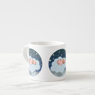 Cute Cartoon Slumbering Piglets Espresso Mok