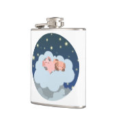Cute Cartoon Slumbering Piglets Hip Flask Heupfles (Links)