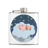 Cute Cartoon Slumbering Piglets Hip Flask Heupfles (Voorkant)