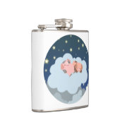 Cute Cartoon Slumbering Piglets Hip Flask Heupfles (Rechts)