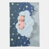 Cute Cartoon Slumbering Piglets Kitchen Towel Theedoek (Verticaal)