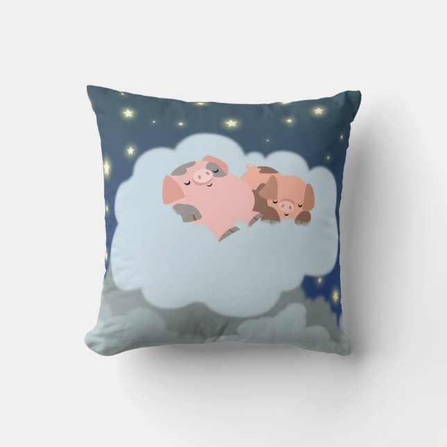 Cute Cartoon Slumbering Piglets Pillow Kussen (Voorkant)