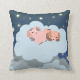 Cute Cartoon Slumbering Piglets Pillow Kussen