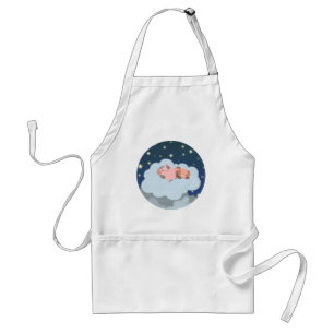 Cute Cartoon Slumbering Piglets Schort