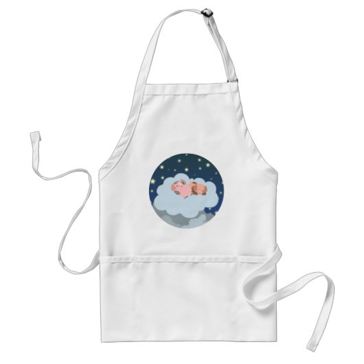 Cute Cartoon Slumbering Piglets Schort (Voorkant)