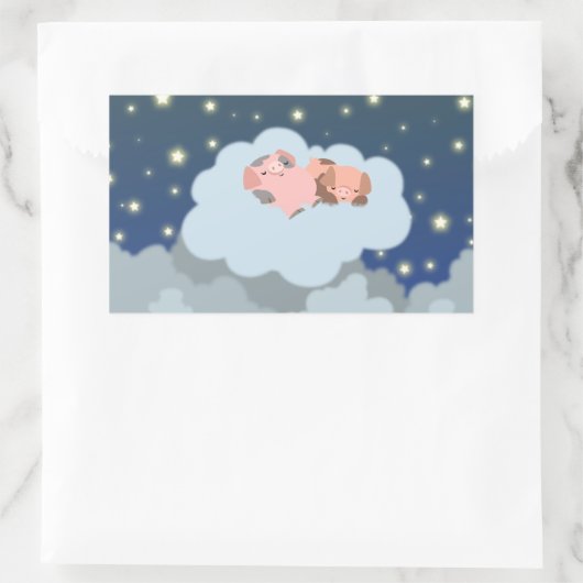 Cute Cartoon Slumbering Piglets Sticker (Tas)