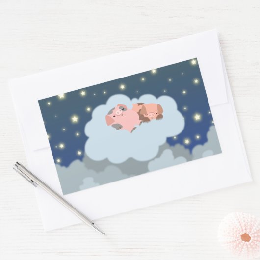 Cute Cartoon Slumbering Piglets Sticker (Envelop)
