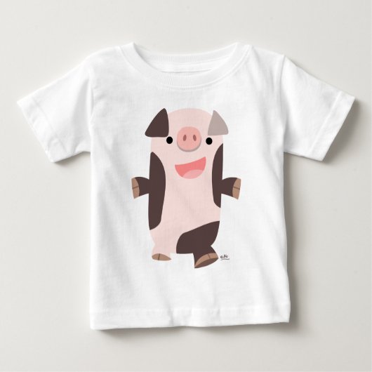 Cute Cartoon Smiling Pig Baby T-shirt (Voorkant)