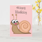 Cute Cartoon Snail Kaart (Gele Bloem)