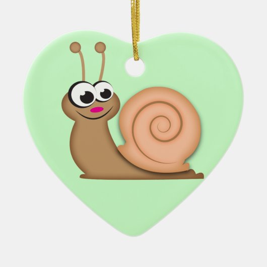 Cute Cartoon Snail Keramisch Ornament (Voorkant)