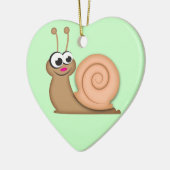 Cute Cartoon Snail Keramisch Ornament (Links)