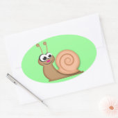 Cute Cartoon Snail Ovale Sticker (Envelop)