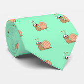 Cute Cartoon Snail Stropdas (Opgerold)