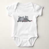 Cute Cartoon Sneaky Elephant Baby Romper (Voorkant)