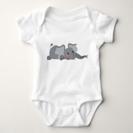 Cute Cartoon Sneaky Elephant Baby Romper