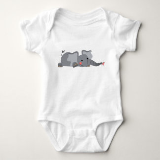 Cute Cartoon Sneaky Elephant Baby Romper