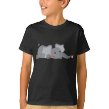 Cute Cartoon Sneaky Elephant Children T-Shirt