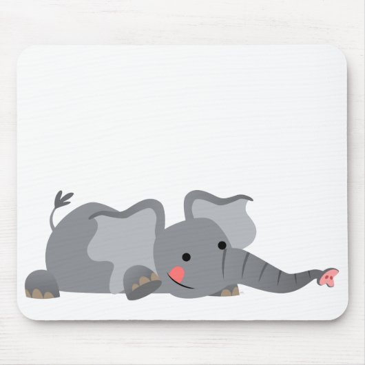 Cute Cartoon Sneaky Elephant Mousepad Muismat (Voorkant)