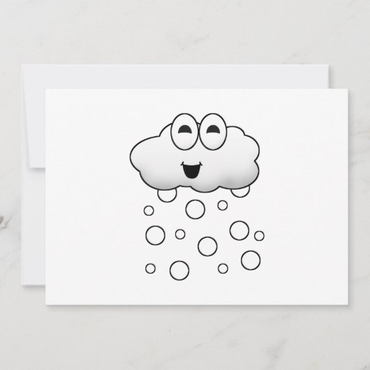 Cute Cartoon Snow Cloud Kaart (Voorkant)