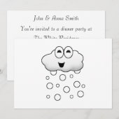 Cute Cartoon Snow Cloud Kaart (Voorkant / Achterkant)
