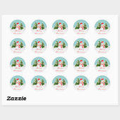 Cute Cartoon Snowman en Merry Kerstmis Ronde Sticker (Vel)