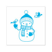 Cute Cartoon Snowman in breiwerk en carf Zelfinktende Stempel (Design)