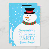 Cute Cartoon Snowman Kinder kerstfeest Kaart (Voorkant / Achterkant)