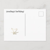 Cute Cartoon Space Alien ik kom in vredesnaam Briefkaart (Achterkant)