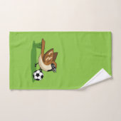 Cute Cartoon Sparrow Pplay Soccer Bad Handdoek (Handdoek)