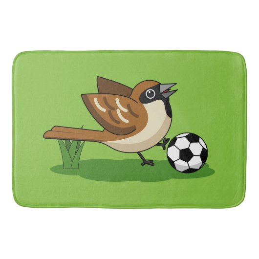 Cute Cartoon Sparrow Pplay Soccer Badmat (Voorkant)