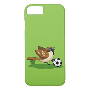 Cute Cartoon Sparrow Pplay Soccer iPhone 8/7 Hoesje