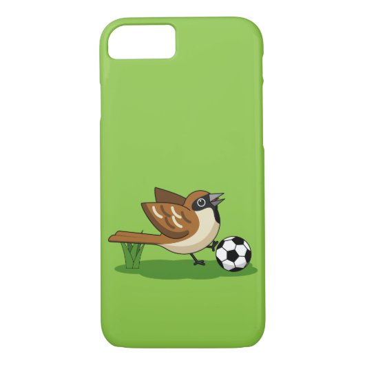 Cute Cartoon Sparrow Pplay Soccer Case-Mate iPhone Case (Achterkant)