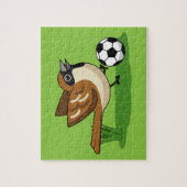 Cute Cartoon Sparrow Pplay Soccer Legpuzzel (Verticaal)