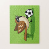 Cute Cartoon Sparrow Pplay Soccer Legpuzzel (Verticaal)