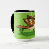 Cute Cartoon Sparrow Pplay Soccer Mok (Voorkant links)