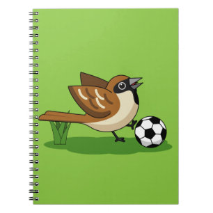 Cute Cartoon Sparrow Pplay Soccer Notitieboek