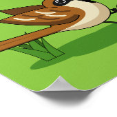Cute Cartoon Sparrow Pplay Soccer Poster (Hoek)