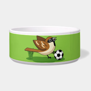 Cute Cartoon Sparrow Pplay Soccer Voerbakje