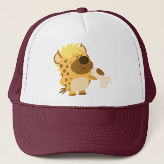 Cute Cartoon Spotted Hyena Crushing a Bone Pet
