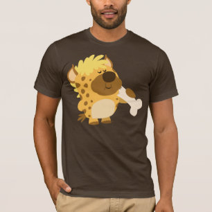 Cute Cartoon Spotted Hyena Crushing a Bone T-Shirt