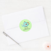 Cute cartoon "spread positivitea"-thee ronde sticker (Envelop)