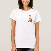 Cute Cartoon Squirrel Chef Eating Pizza T-shirt (Voorkant)