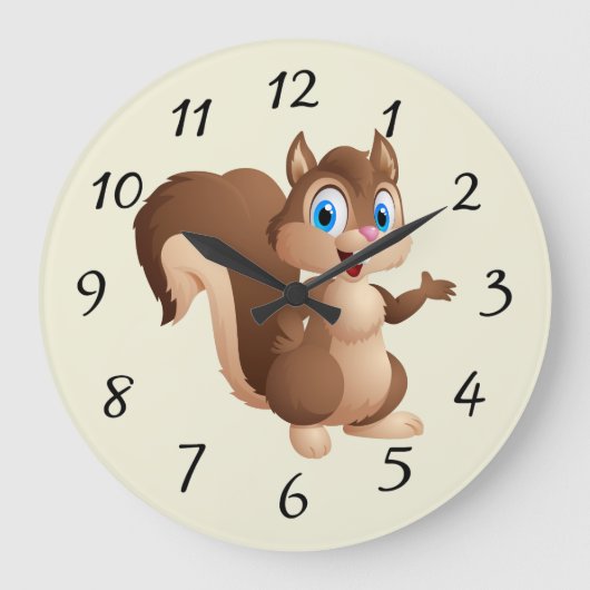 Cute cartoon Squirrel Grote Klok (Voorkant)
